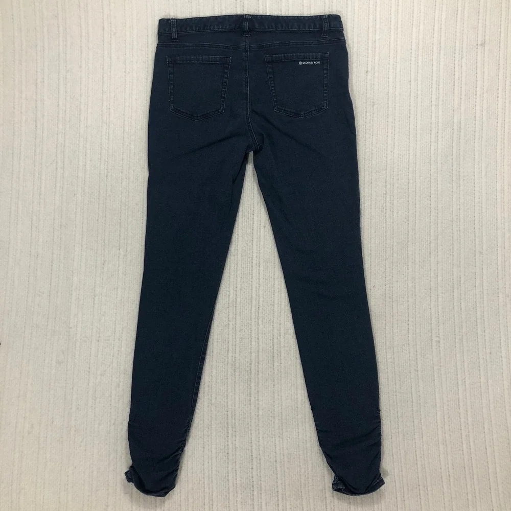 Michael‎ Kors Dark Wash Skinny Jeans Ruched Ankle Women's Size 10